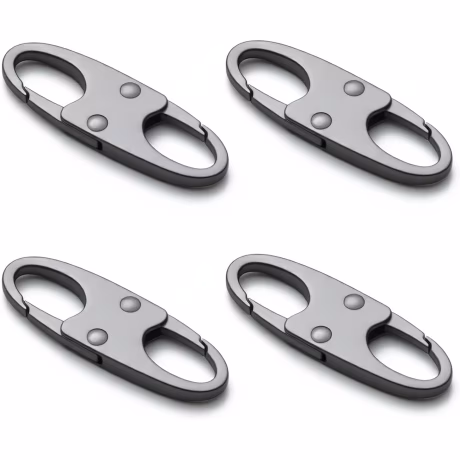 zelin Zipper Clips for Travel, Space Gray, 4 Pack