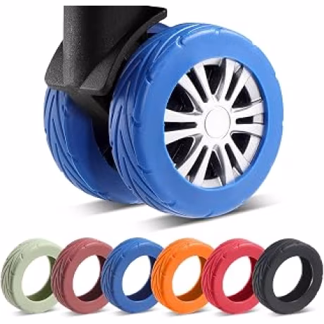 8 fundas para ruedas de equipaje, accesorios de viaje (azul)