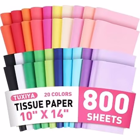 800 hojas de papel de seda, 20 colores de 10 x 14 pulgadas, papel de seda para bolsas de regalo, fiesta de cumpleaños, decoración de flores, papel de seda de color a granel para embalaje