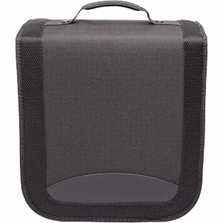 Amazon Basics — Carpeta negra de poliéster con asa para 400 CD o DVD