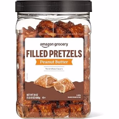 Amazon Grocery, Pretzels rellenos de mantequilla de maní, 24 onzas