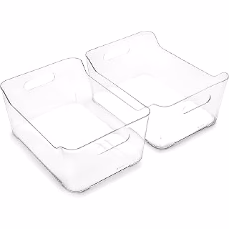 BINO SOHO — Dos contenedores grandes de plástico transparente para despensa y refrigerador