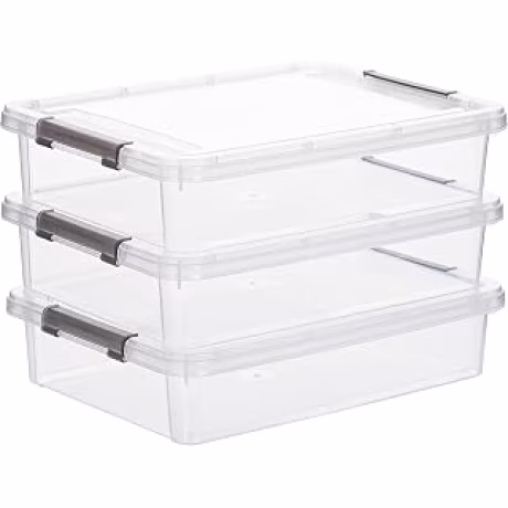 Citylife — Tres cajas transparentes de plástico para proyectos y manualidades con tapas de pestillo