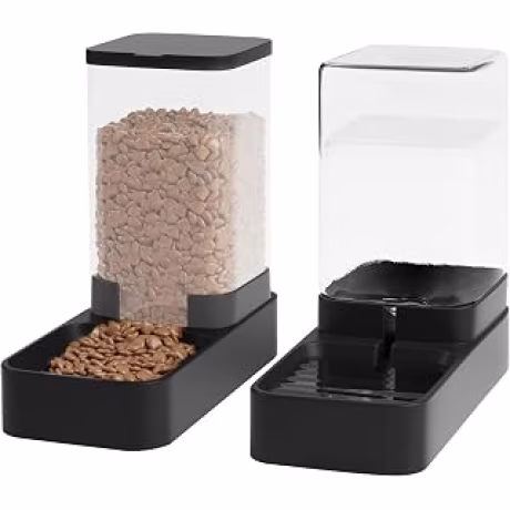 Comedero automático para gatos y dispensador de agua en juego con cuenco de comida para mascotas, bebedero por gravedad y alimentador de comida para perros pequeños y medianos, gatos