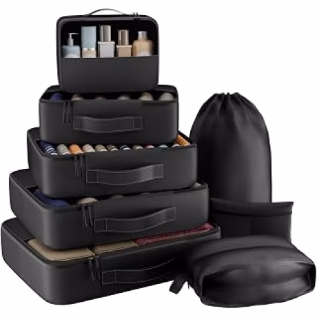 Conjunto de 8 cubos de embalaje para viajes, organizadores de equipaje para accesorios de viaje