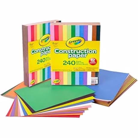 Crayola papel de construcción, 480 unidades, 2 paquetes de 240 unidades cada uno, 10 colores diferentes, bueno para artes y manualidades, hogar o proyectos escolares