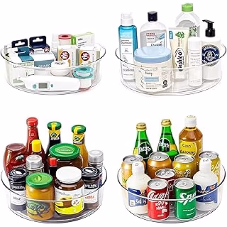 Cuatro organizadores giratorios Lazy Susan de 11,5 pulgadas para cocina y despensa