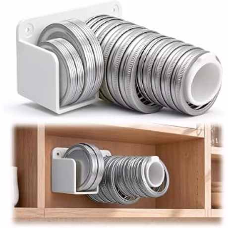 Dreyoo — Organizador de tapas y anillos de tarros Mason con 2 adhesivos para montaje en puerta