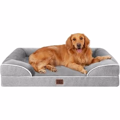 EHEYCIGA — Cama extra grande para perro con funda lavable y base antideslizante, gris