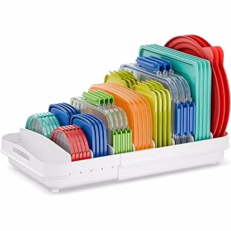 EVERIE — Organizador expandible de tapas de 13,4 a 20,5 pulgadas con diez separadores
