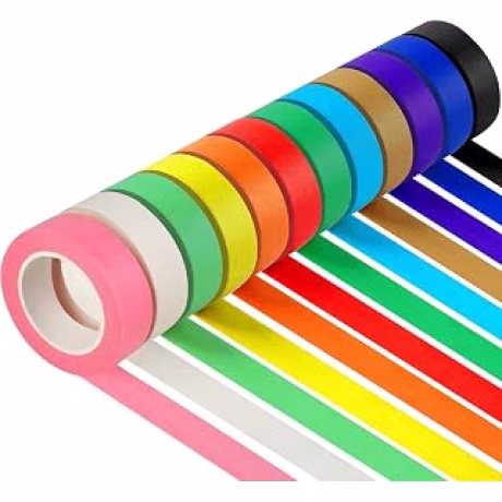 Guirnd — 12 rollos de cinta adhesiva de colores para manualidades, 1.7 cm x 12 m