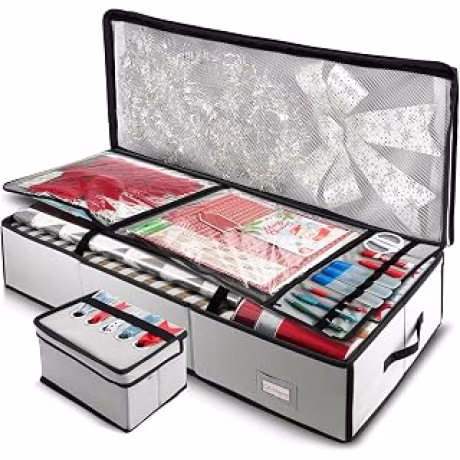 Hearth &amp; Harbor — Bolsa para hasta veintiséis rollos de papel de regalo con dispensador de cinta