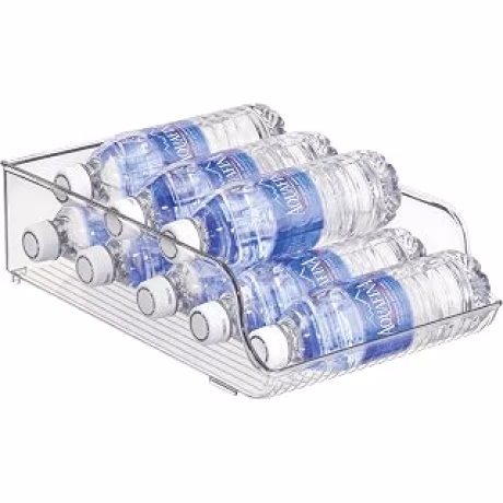 iDesign — Organizador transparente de botellas de agua para refrigerador o despensa
