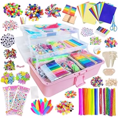 Itopstar kit de 3000 materiales para manualidades con caja de 3 niveles