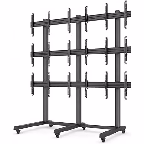 J-Tech Digital JTECH-VWM-KIT33S — Soporte rodante para pared de vídeo 3x3, pantallas de 32 a 65 pulgadas