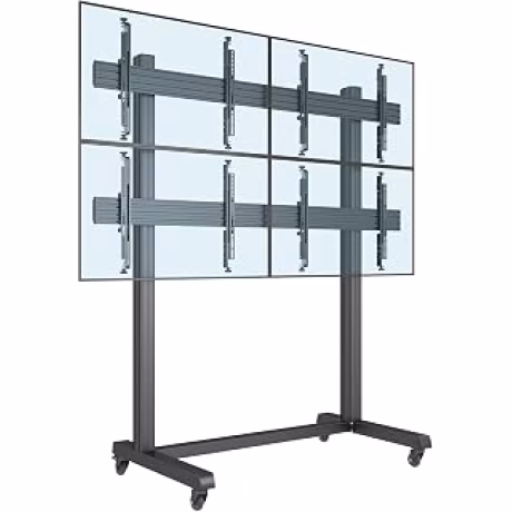 J-Tech Digital — Soporte rodante para pared de vídeo 2x2, cuatro pantallas de 37 a 65 pulgadas