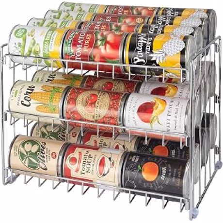 Kitchen Details — Organizador de latas de acero cromado de 3 niveles