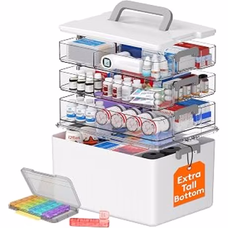 Lifewit — Botiquín vacío portátil de cuatro niveles para botellas de hasta 7,1 pulgadas