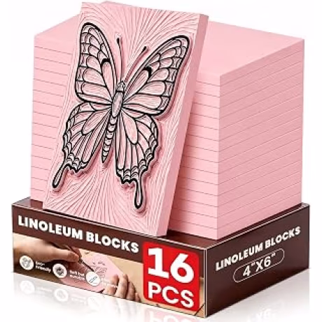 LINSIRON — 16 bloques de linóleo para tallado e impresión