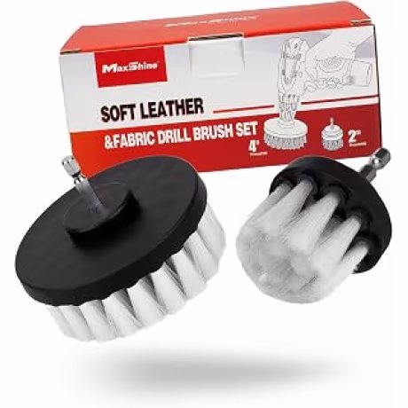 Maxshine Universal M8 — Cepillo blanco para taladro, para limpieza de cuero y tapicería de automóvil