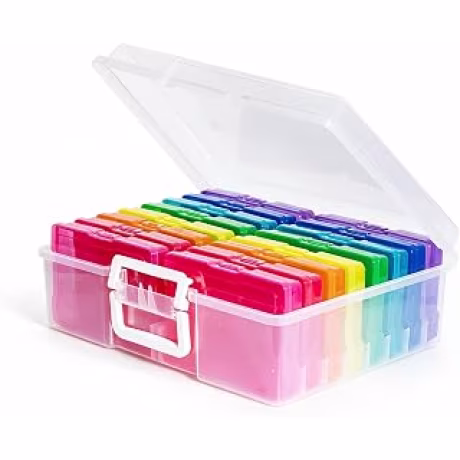 Novelinks — Caja con asa para fotografías de 4 × 6 pulgadas, versión a color