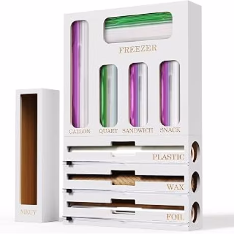 Organizador 9 en 1 para bolsas, papel de aluminio y envoltura de cocina