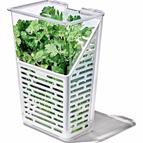 OXO Good Grips Produce Saver — Recipiente para conservar hierbas con ventilación y línea de agua