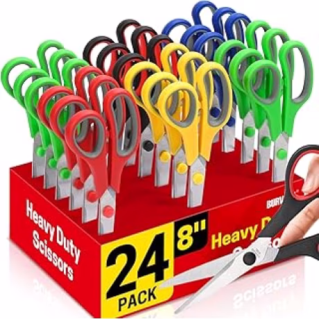 Paquete de 24 tijeras multiusos de ocho pulgadas para tela y costura