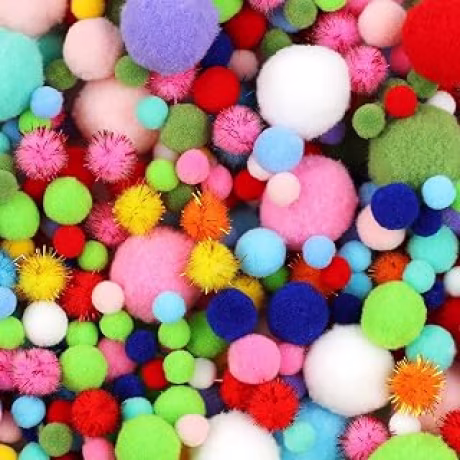Phinus — Pompones multicolor para manualidades, 900 unidades
