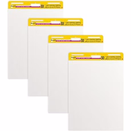 Post-it 559 VAD 4PK — Rotafolios adhesivos blancos de 25 x 30 pulgadas, paquete de 4 con 30 hojas cada uno