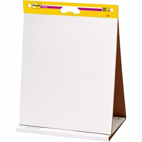 Post-it — Bloc blanco para reuniones de 20 x 23 pulgadas con caballete integrado, 20 hojas