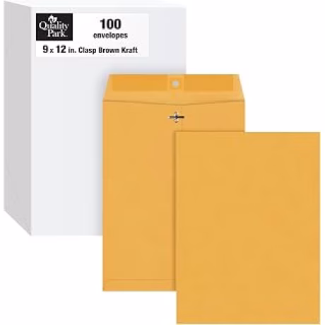 Quality Park QUA37890 — Sobres kraft marrones con cierre y solapa engomada, caja de 100