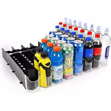 Seis organizadores y dispensadores de latas para refrigerador