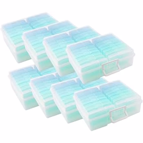 Simply Tidy Blue Ombre — Cajas para fotos de 4 × 6 pulgadas y manualidades con 16 estuches interiores, paquete de 8