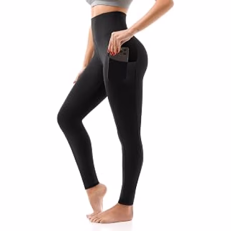SINOPHANT - Leggings de cintura alta con bolsillos para mujer, pantalones capri de longitud completa, suaves y elásticos para yoga