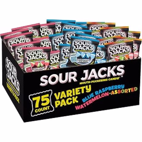Sour Jacks Sour Gummy Wedges - Paquete variado, sin gluten, 0.5 onzas, 75 unidades