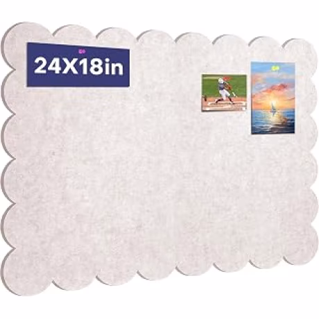 Tablón de anuncios de fieltro festoneado de 24 x 18 pulgadas, color avena