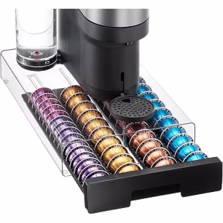 Vtopmart — Cajón acrílico transparente para cápsulas Nespresso, capacidad de 40 grandes o 60 pequeñas