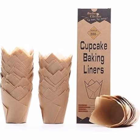 Bake Choice, 200 cápsulas de papel en forma de tulipán para magdalenas