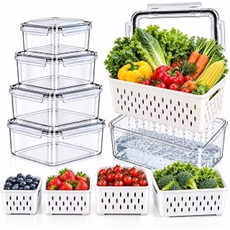Cinco recipientes para almacenar frutas