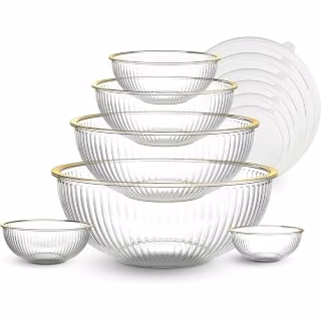 COOK WITH COLOR, seis boles de vidrio borosilicato con seis tapas