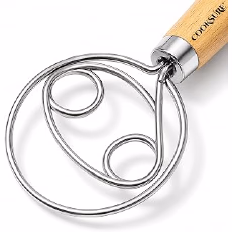 cooksure, batidor danés de masa de acero inoxidable con mango de madera