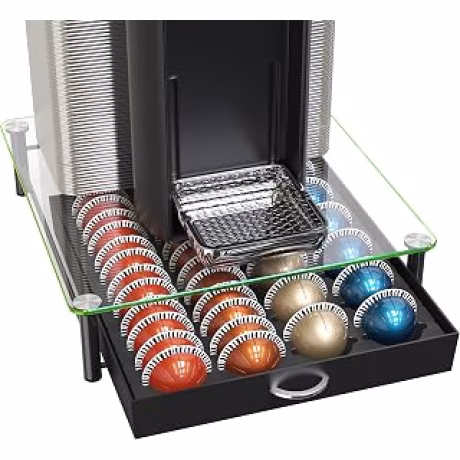 Deco Brothers, cajón con vidrio templado para cápsulas Nespresso VertuoLine