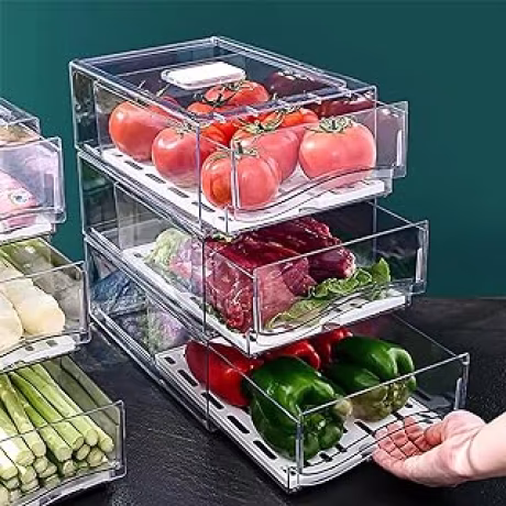 Diskary, dos cajones grandes transparentes para refrigerador
