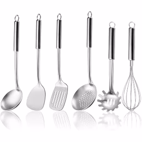 Gymdin, seis utensilios de cocina de acero inoxidable