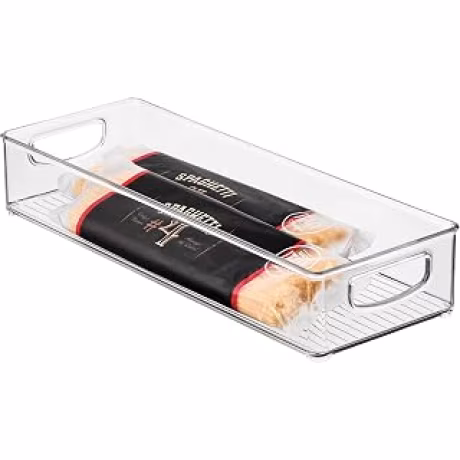 iDesign — Bandeja transparente estrecha de 16 × 6 × 3 pulgadas para cocina