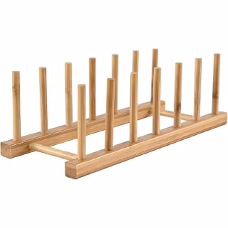 INNERNEED, escurridor y soporte de bambú para platos y tapas