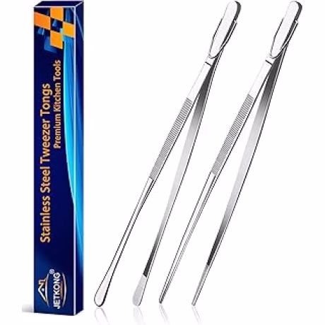 JETKONG, dos pinzas finas de acero inoxidable de 12 pulgadas