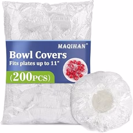 MAQIHAN, doscientas cubiertas elásticas de plástico para cuencos