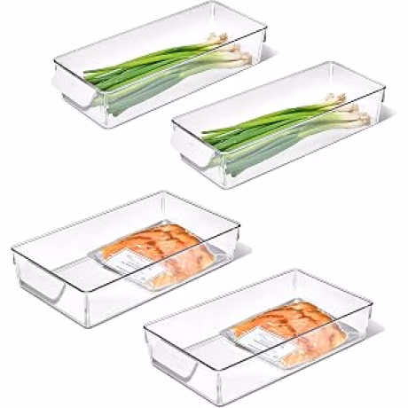 OXO Good Grips, cuatro contenedores transparentes para refrigerador